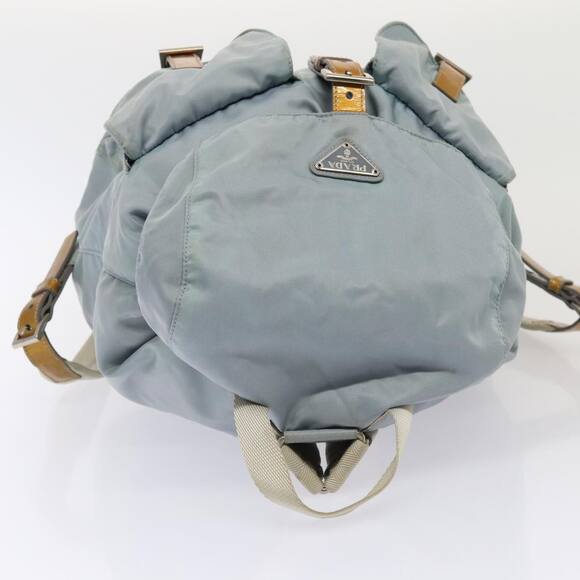 PRADA Backpack Nylon Light Blue Silver - Picture 6 of 16